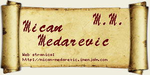 Mićan Medarević vizit kartica